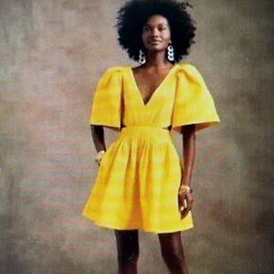 NWT Banana republic yellow mini dress with cutouts